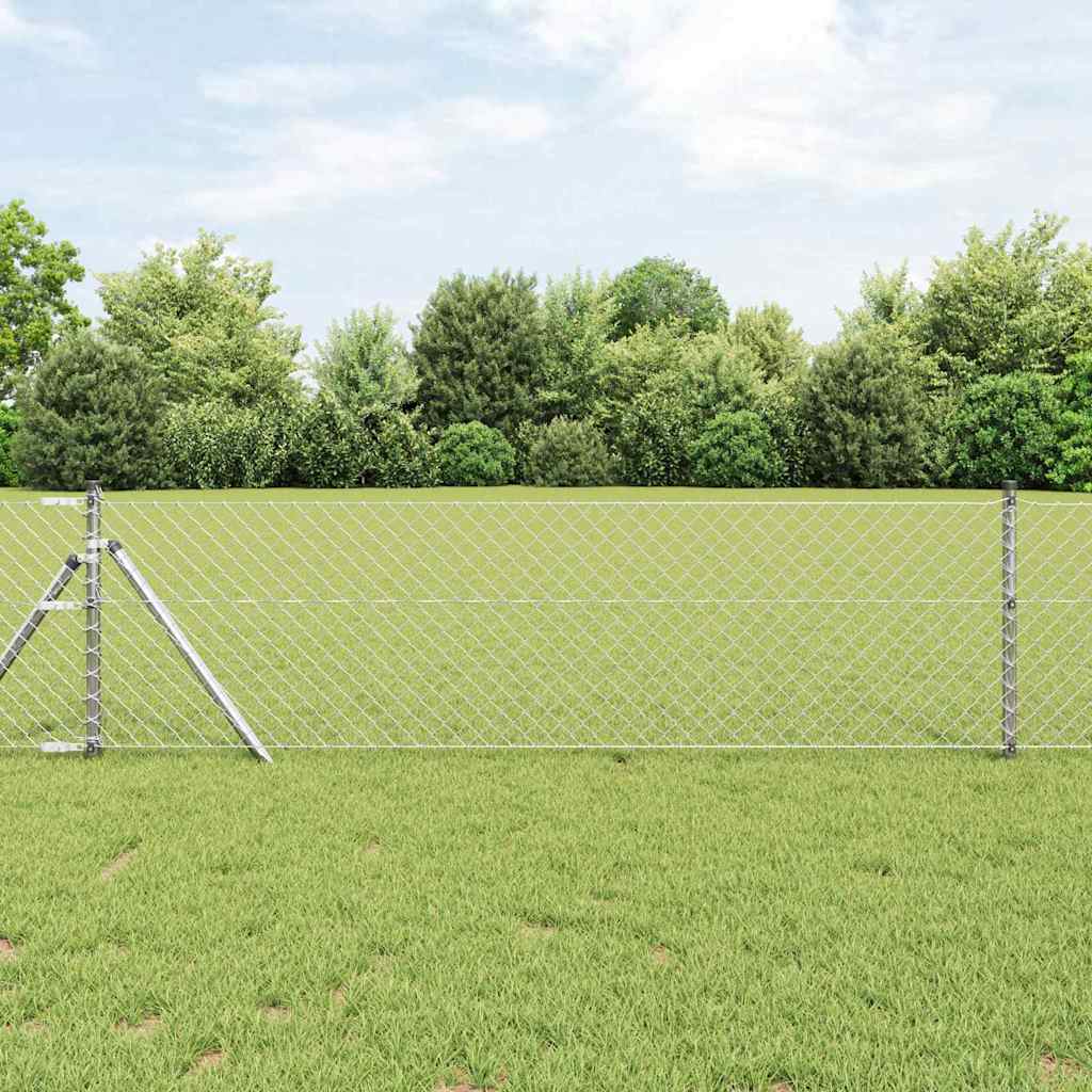 Vidaxl poteau de clôture argent 10 x 0,8 m (maille 40 x 40 mm) acier