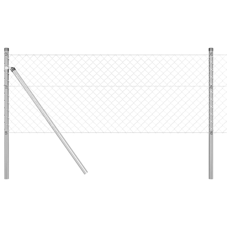 Vidaxl poteau de clôture argent 10 x 0,8 m (maille 40 x 40 mm) acier