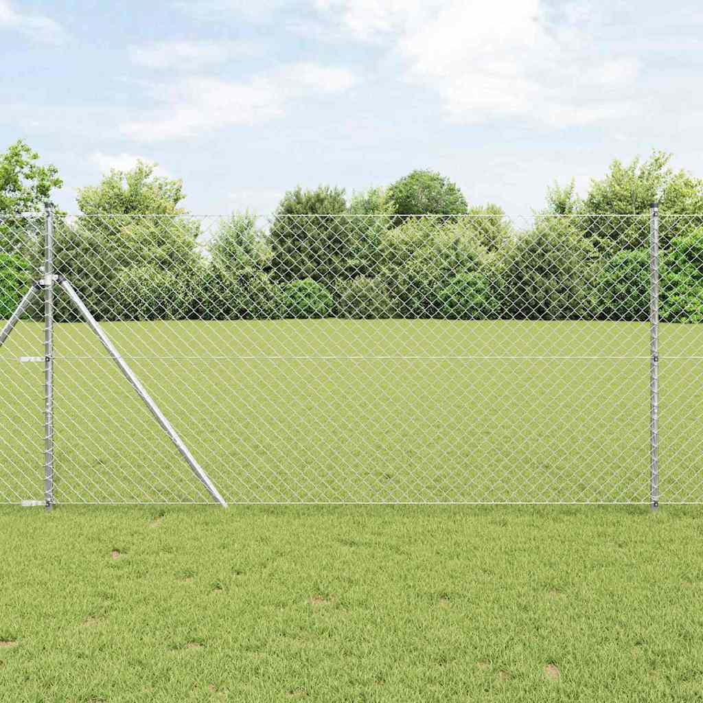 Vidaxl poteau de clôture argent 10 x 1 m (maille 40 x 40 mm) acier