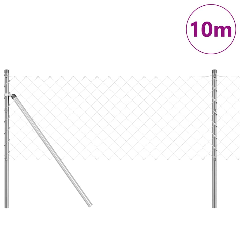 Vidaxl poteau de clôture argent 10 x 0,6 m (maille 60 x 60 mm) acier