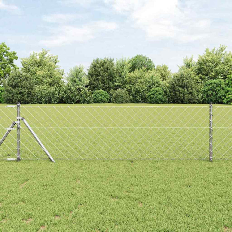 Vidaxl poteau de clôture argent 10 x 0,8 m (maille 60 x 60 mm) acier