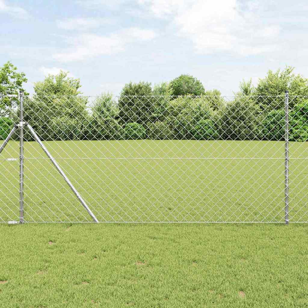 Vidaxl poteau de clôture argent 10 x 1,4 m (maille 60 x 60 mm) acier