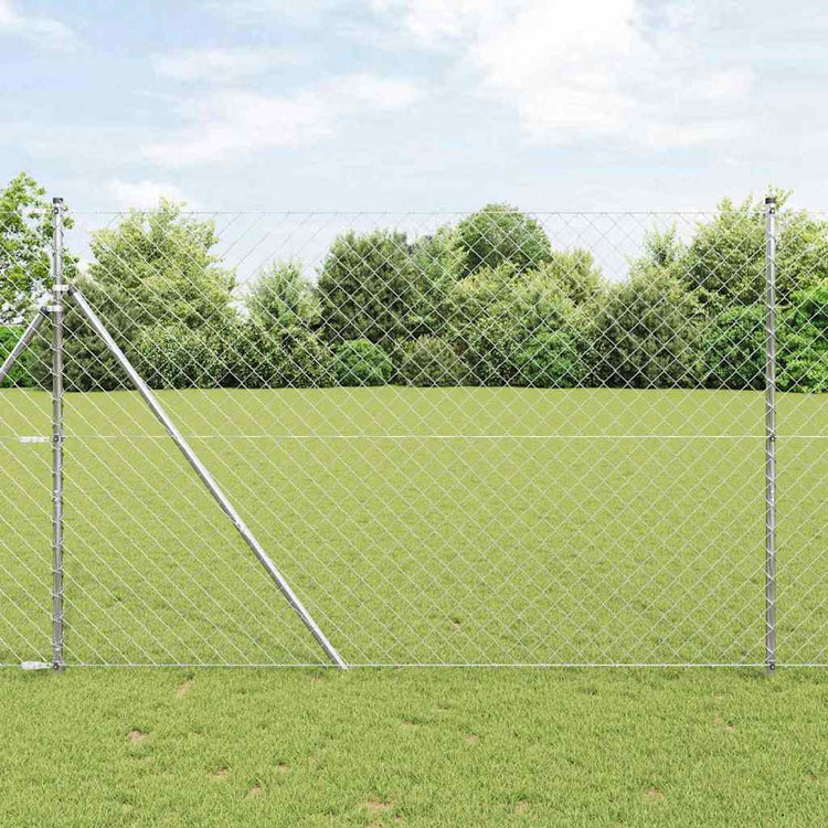 Vidaxl poteau de clôture argent 10 x 1,6 m (maille 60 x 60 mm) acier