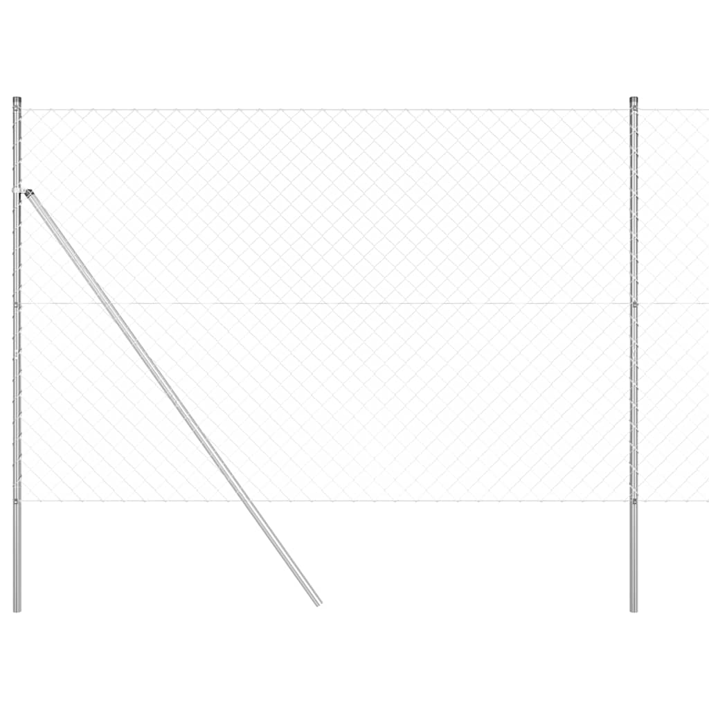 Vidaxl poteau de clôture argent 10 x 1,6 m (maille 60 x 60 mm) acier