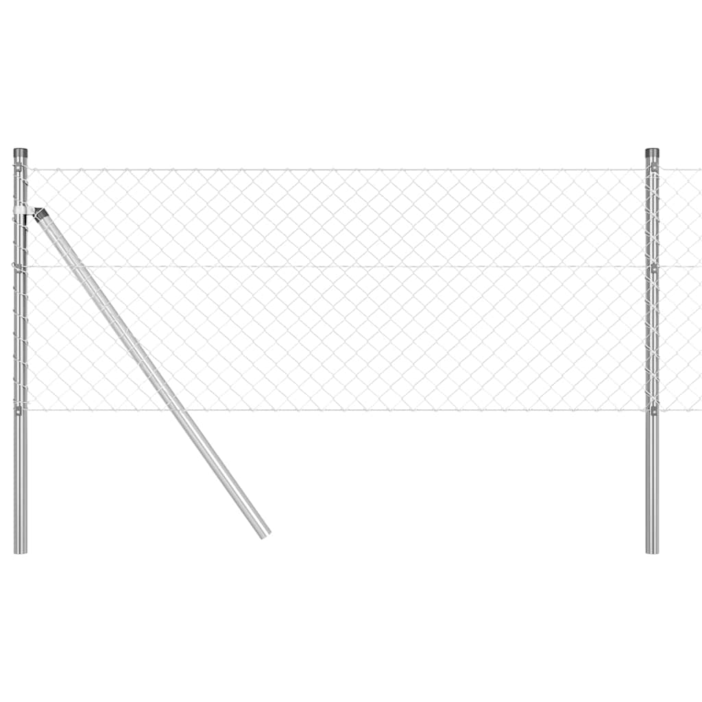 Vidaxl poteau de clôture argent 25 x 0,4 m (maille 40 x 40 mm) acier