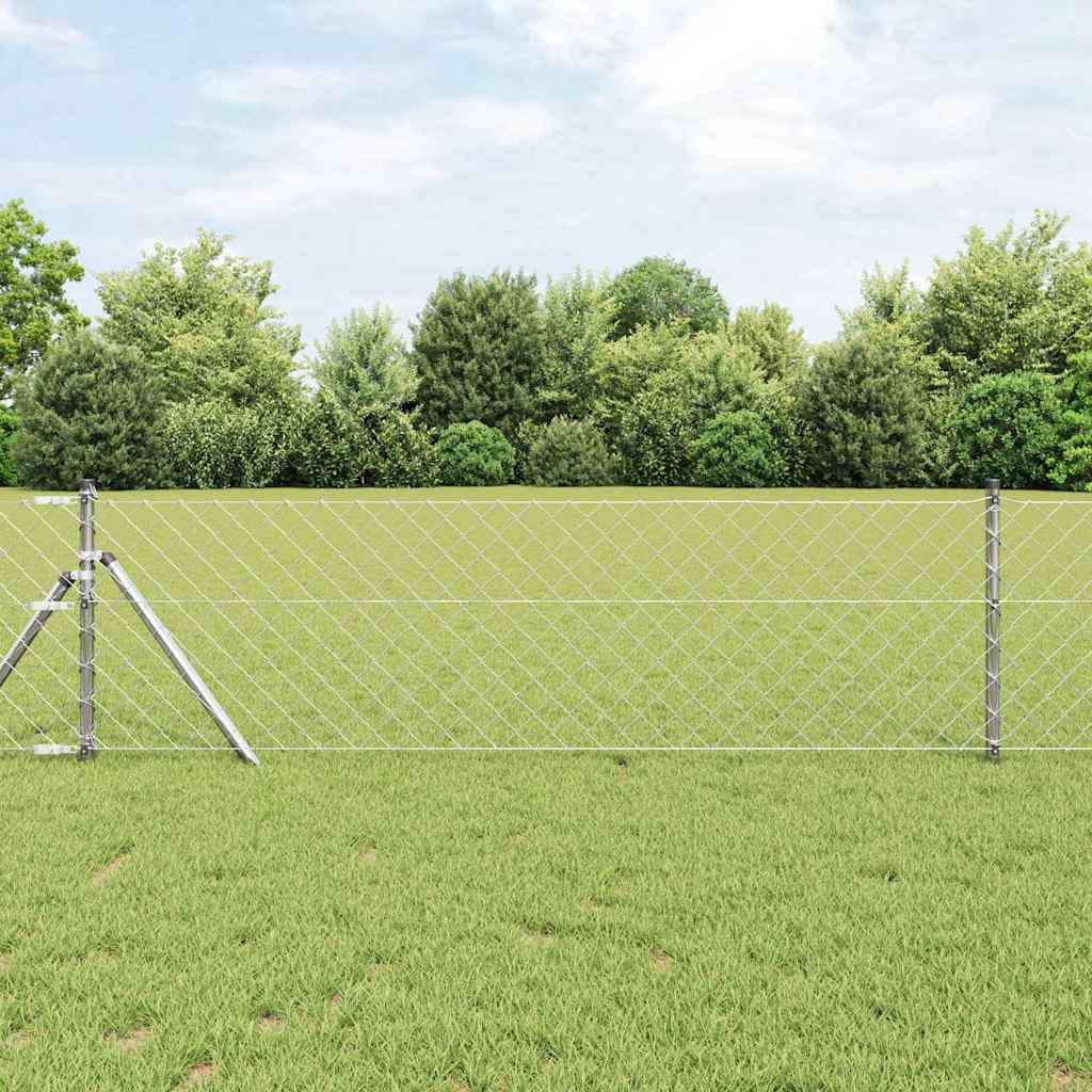 Vidaxl poteau de clôture argent 25 x 0,4 m (maille 60 x 60 mm) acier