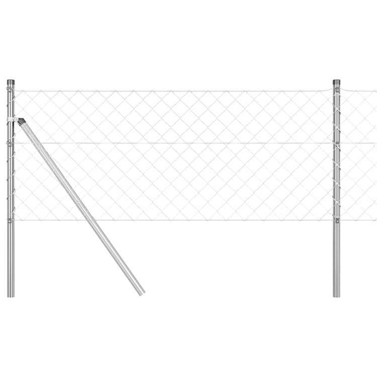 Vidaxl poteau de clôture argent 25 x 0,8 m (maille 60 x 60 mm) acier