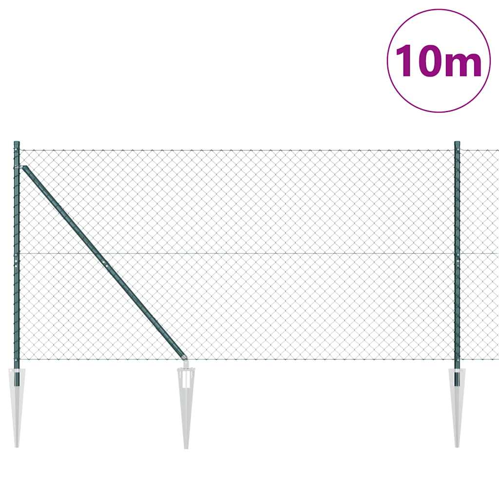 Poteau de clôture Vidaxl vert 10 x 1,2 m (maille 40 x 40 mm)