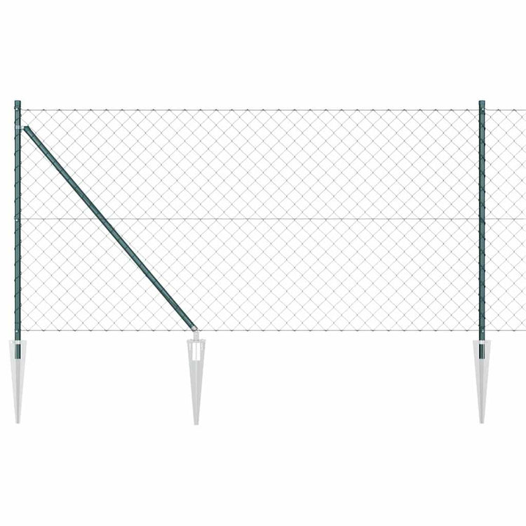 Vidaxl poteau de clôture vert 10 x 1 m (maille 60 x 60 mm) acier et PVC