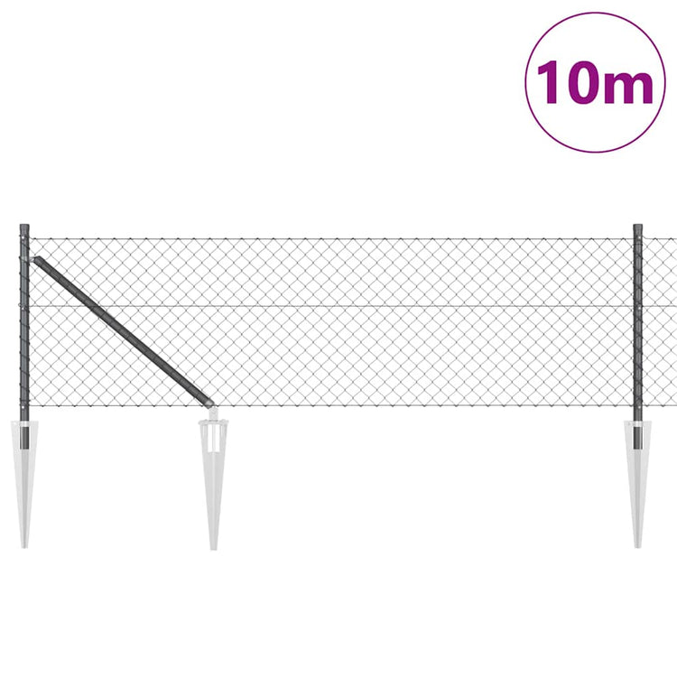 Poteau de clôture Vidaxl gris 10 x 0,4 m (maille 40 x 40 mm)