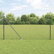 Vidaxl poteau de clôture gris 10 x 1 m (maille 40 x 40 mm) acier et PVC - afbeelding 1