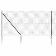 Vidaxl poteau de clôture gris 10 x 1 m (maille 40 x 40 mm) acier et PVC - afbeelding 2