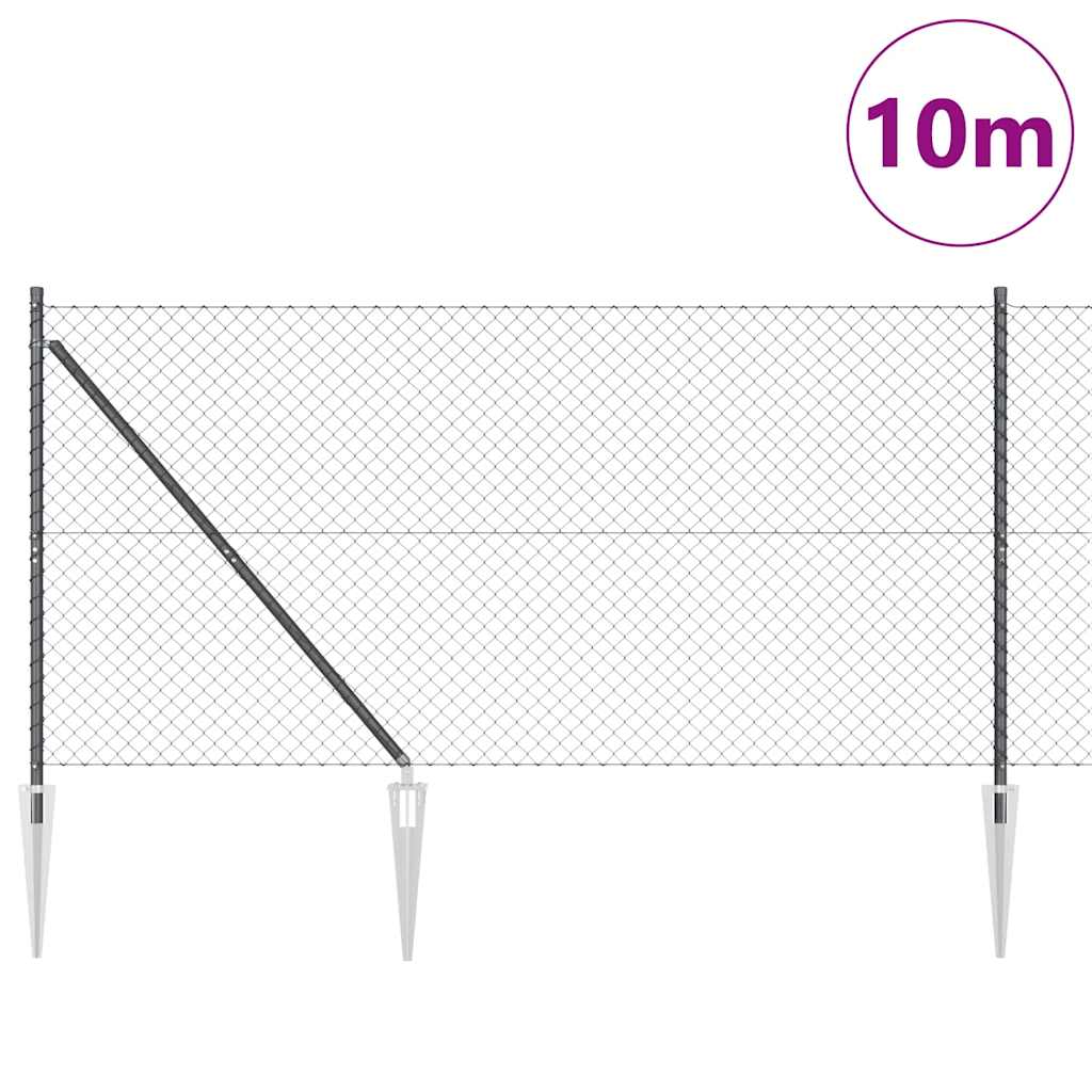 Poteau de clôture Vidaxl gris 10 x 1,2 m (maille 40 x 40 mm)