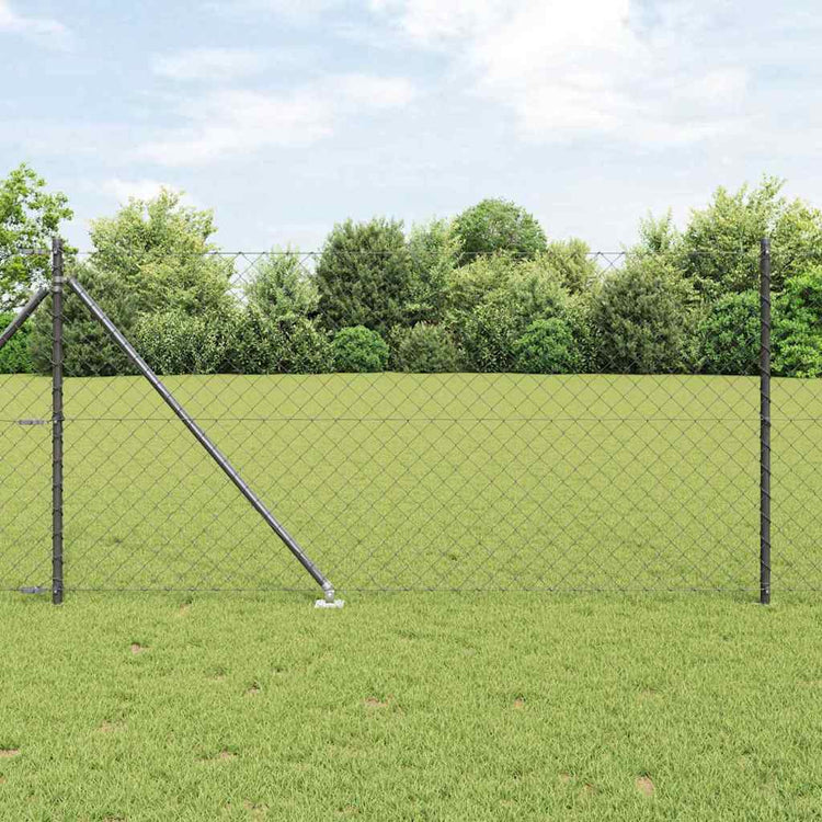 Vidaxl poteau de clôture gris 10 x 1 m (maille 60 x 60 mm) acier et PVC