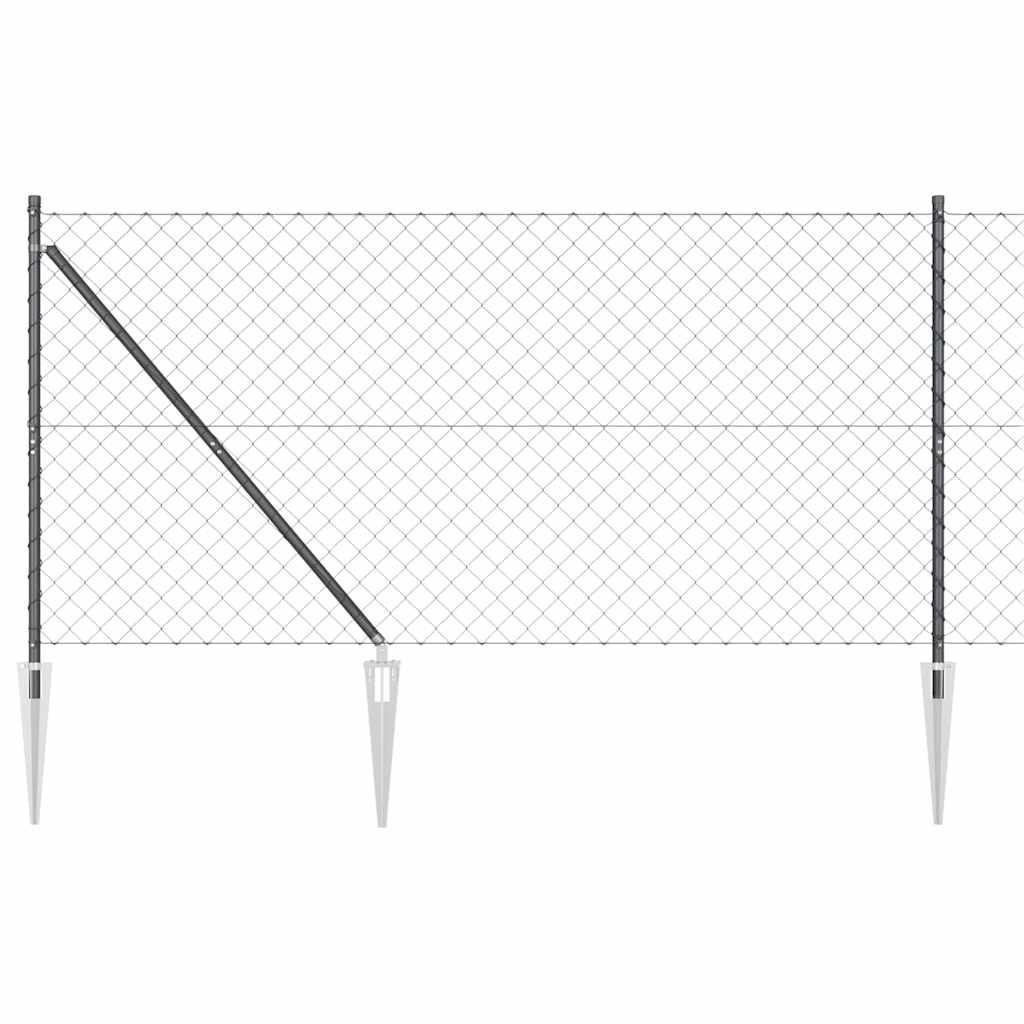 Poteau de clôture Vidaxl gris 10 x 1,2 m (maille 60 x 60 mm)