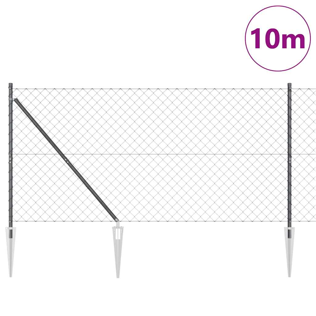 Poteau de clôture Vidaxl gris 10 x 1,2 m (maille 60 x 60 mm)