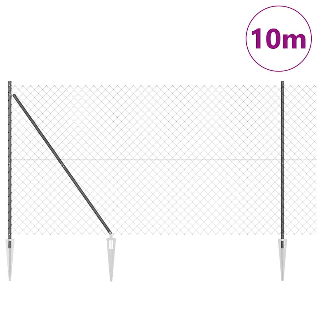 Poteau de clôture Vidaxl gris 10 x 1,5 m (maille 60 x 60 mm)