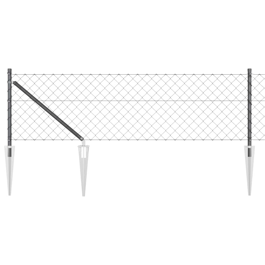 Poteau de clôture Vidaxl gris 25 x 0,4 m (maille 60 x 60 mm)