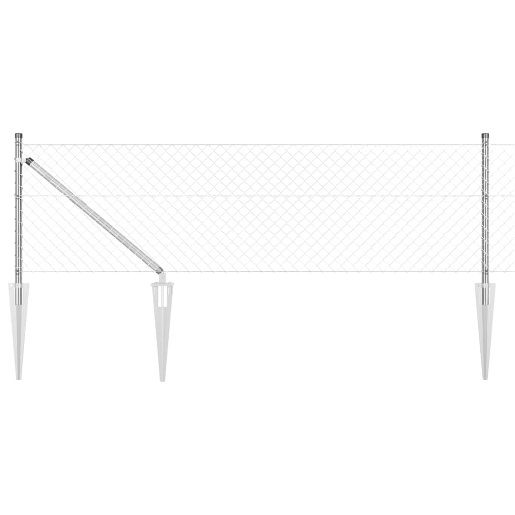 Vidaxl poteau de clôture argent 10 x 0,8 m (maille 40 x 40 mm) acier