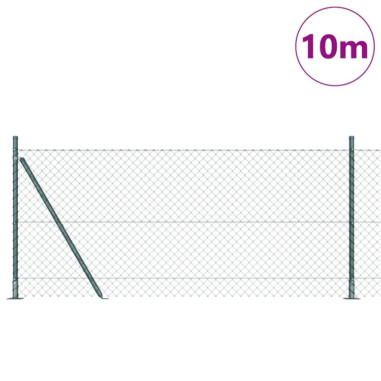 Vidaxl poteau de clôture vert 10 x 1 m (maille 40 x 40 mm) acier et PVC