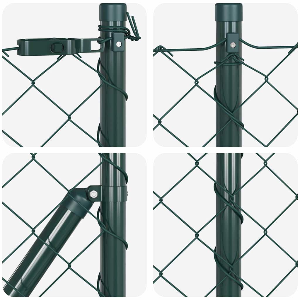 Vidaxl poteau de clôture vert 10 x 1 m (maille 60 x 60 mm) acier et PVC
