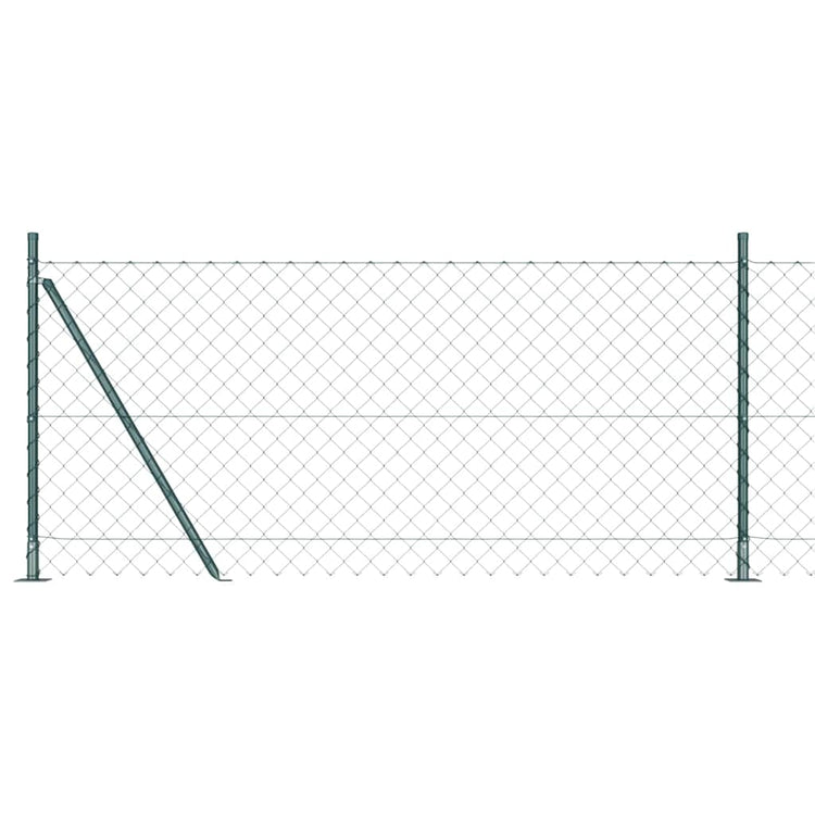 Vidaxl poteau de clôture vert 10 x 1 m (maille 60 x 60 mm) acier et PVC