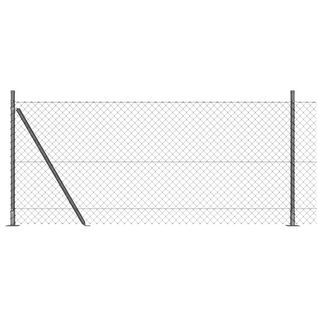 Vidaxl poteau de clôture gris 10 x 1 m (maille 40 x 40 mm) acier et PVC