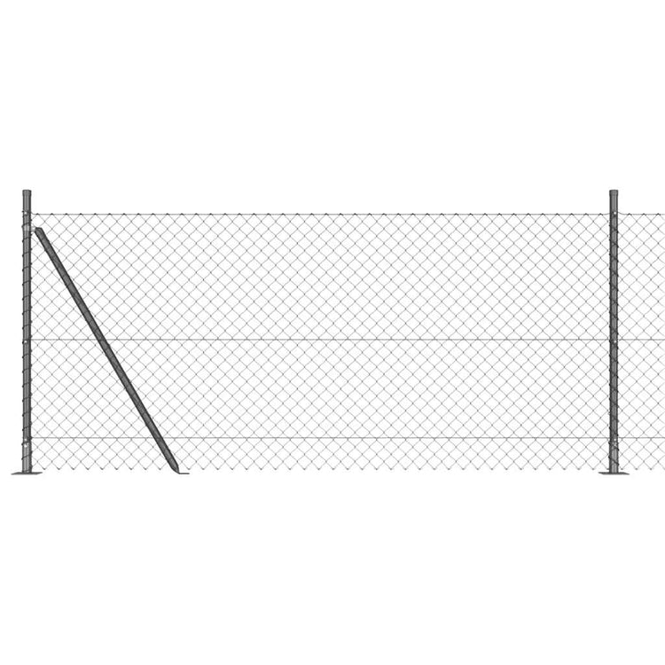 Vidaxl poteau de clôture gris 10 x 1 m (maille 40 x 40 mm) acier et PVC