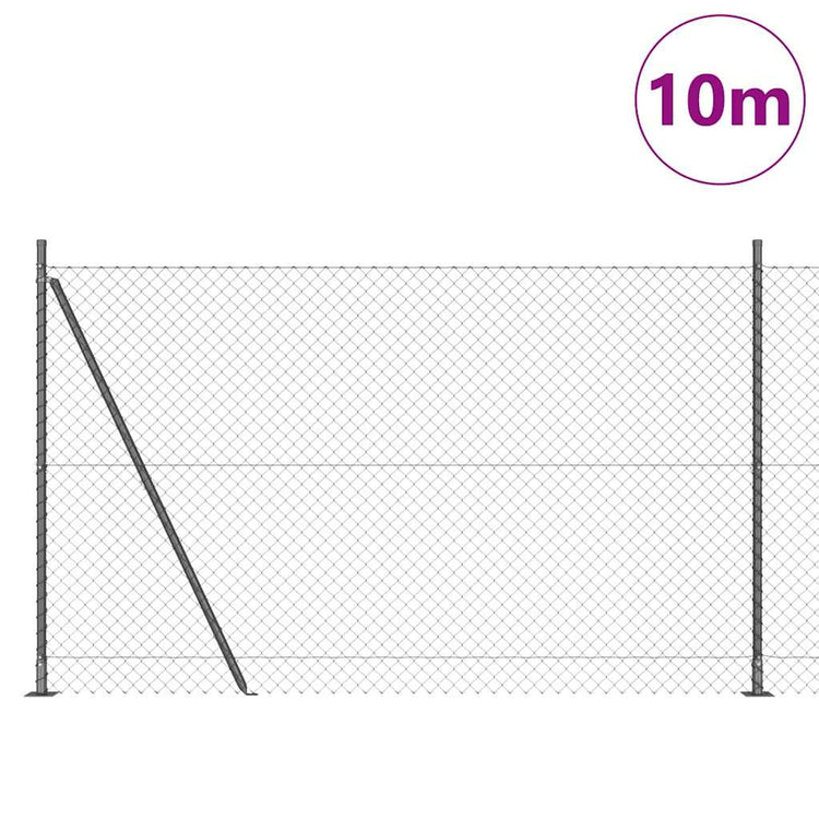 Poteau de clôture Vidaxl gris 10 x 1,4 m (maille 40 x 40 mm)