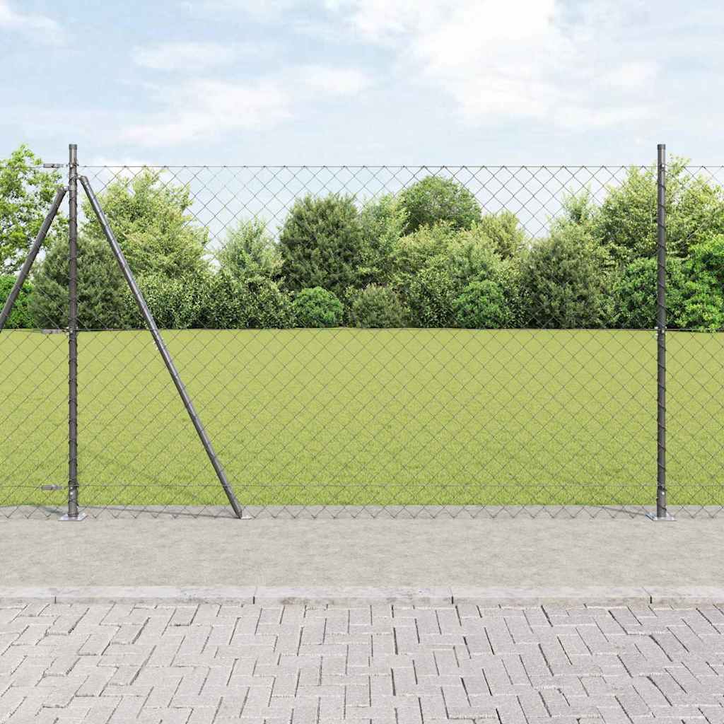 Poteau de clôture Vidaxl gris 10 x 1,4 m (maille 60 x 60 mm)