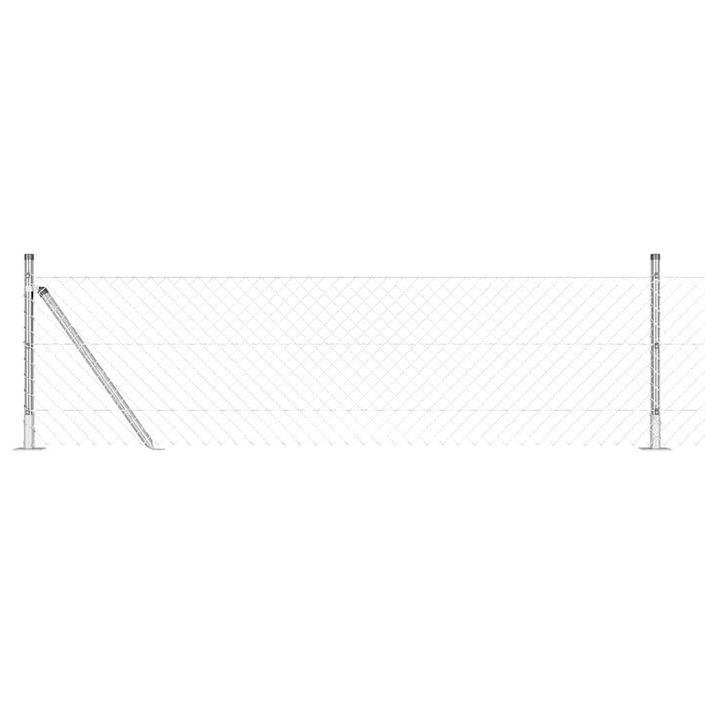 Vidaxl poteau de clôture argent 10 x 0,4 m (maille 40 x 40 mm) acier