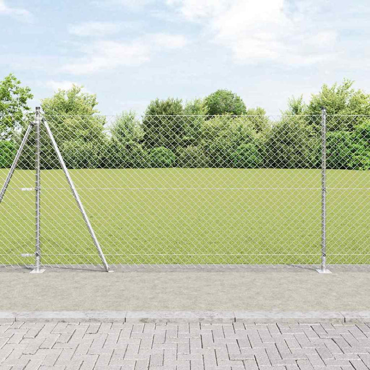 Vidaxl poteau de clôture argent 10 x 1,2 m (maille 40 x 40 mm) acier
