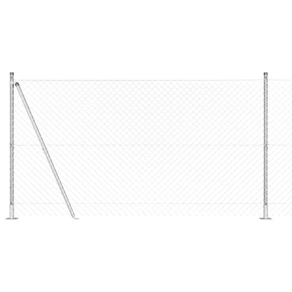 Vidaxl poteau de clôture argent 10 x 1,2 m (maille 40 x 40 mm) acier