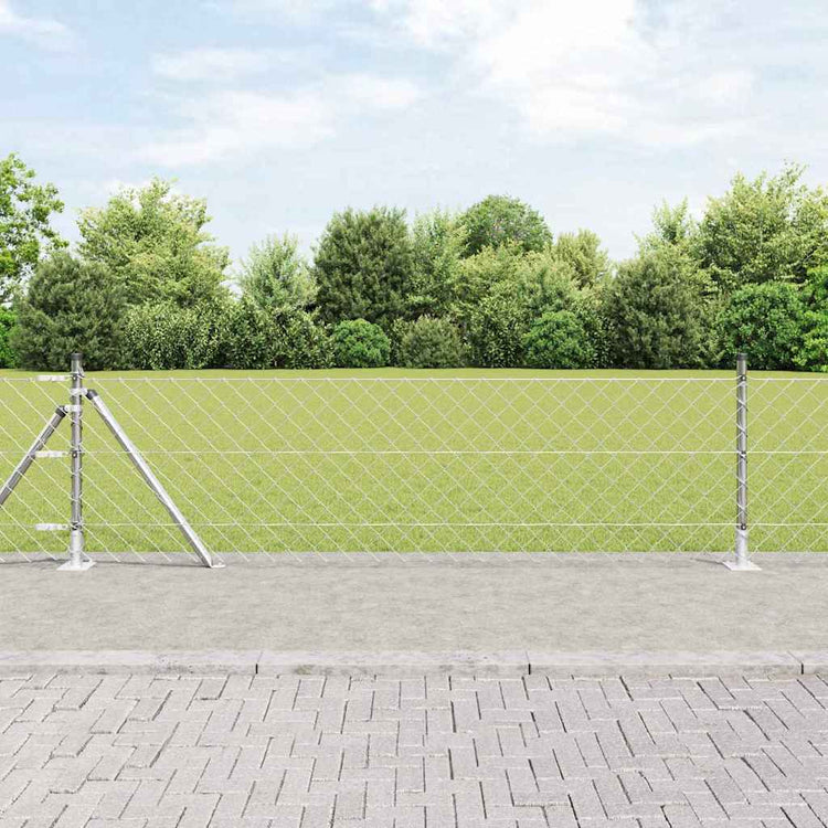 Vidaxl poteau de clôture argent 10 x 0,4 m (maille 60 x 60 mm) acier