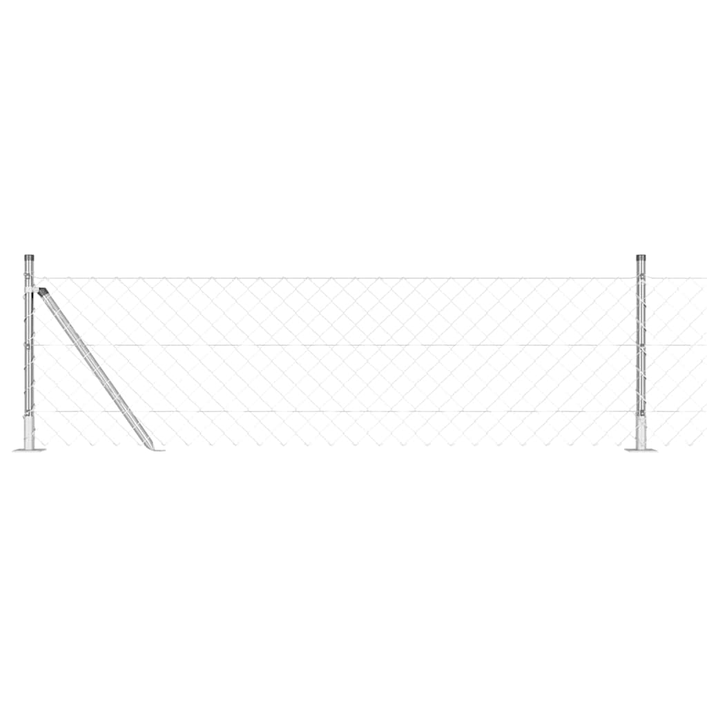 Vidaxl poteau de clôture argent 10 x 0,4 m (maille 60 x 60 mm) acier