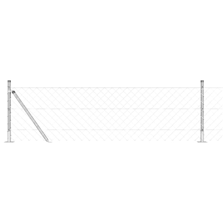Vidaxl poteau de clôture argent 10 x 0,4 m (maille 60 x 60 mm) acier