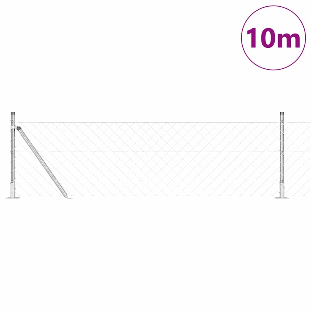 Vidaxl poteau de clôture argent 10 x 0,4 m (maille 60 x 60 mm) acier