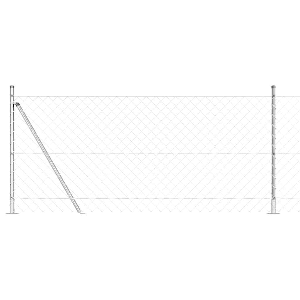 Vidaxl poteau de clôture argent 10 x 0,8 m (maille 60 x 60 mm) acier