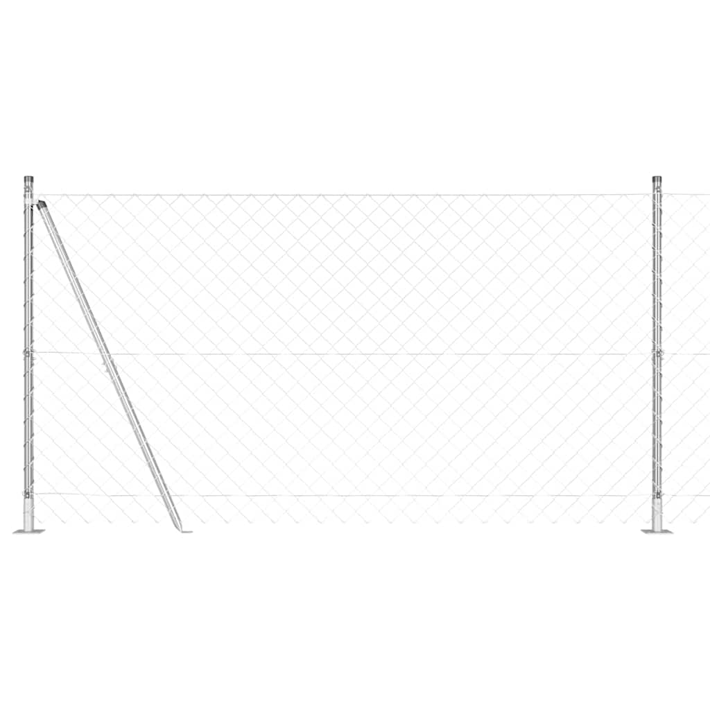 Vidaxl poteau de clôture argent 10 x 1,2 m (maille 60 x 60 mm) acier