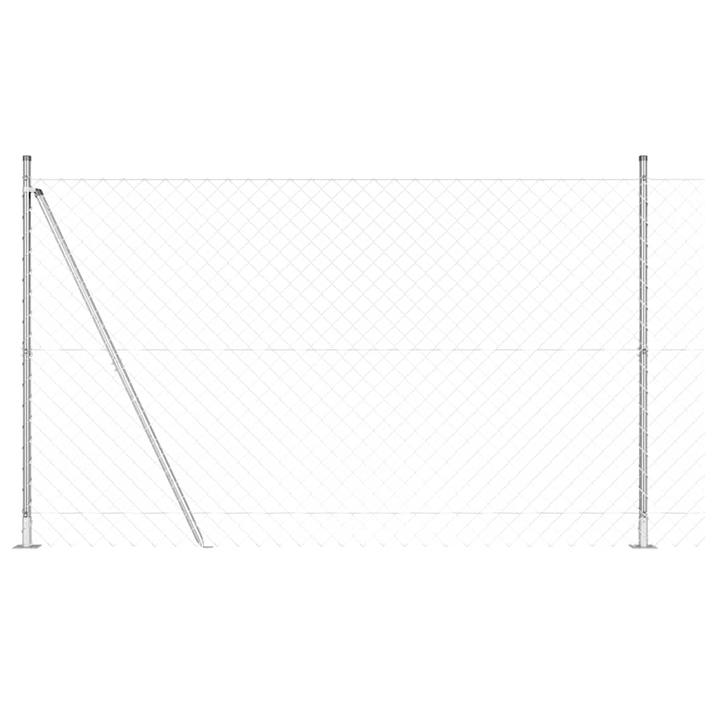 Vidaxl poteau de clôture argent 10 x 1,4 m (maille 60 x 60 mm) acier