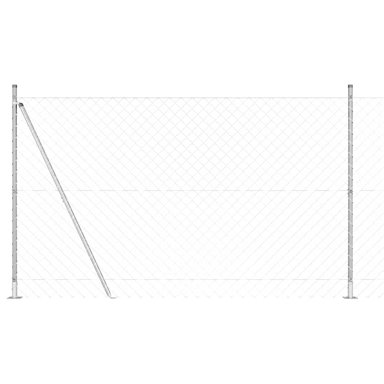 Vidaxl poteau de clôture argent 10 x 1,4 m (maille 60 x 60 mm) acier