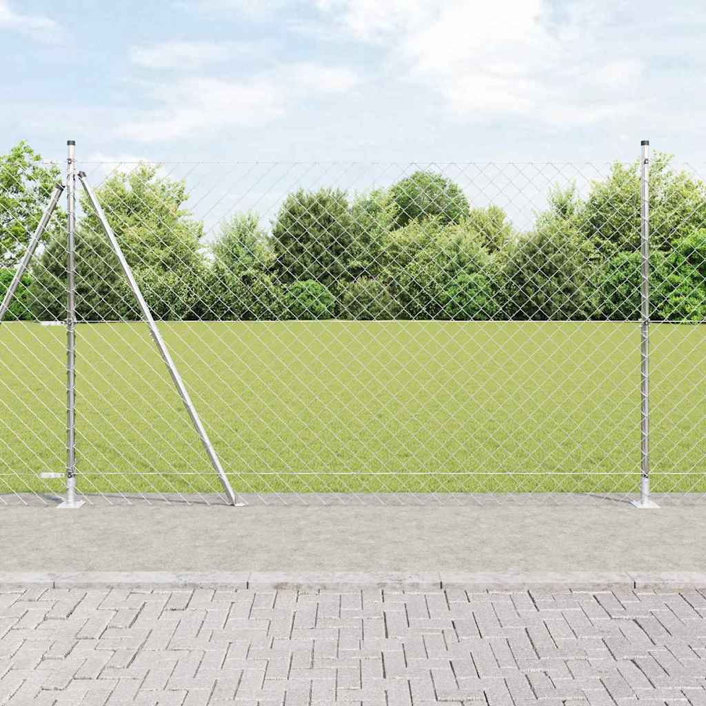 Vidaxl poteau de clôture argent 10 x 1,6 m (maille 60 x 60 mm) acier