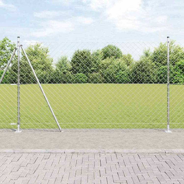 Vidaxl poteau de clôture argent 10 x 1,6 m (maille 60 x 60 mm) acier