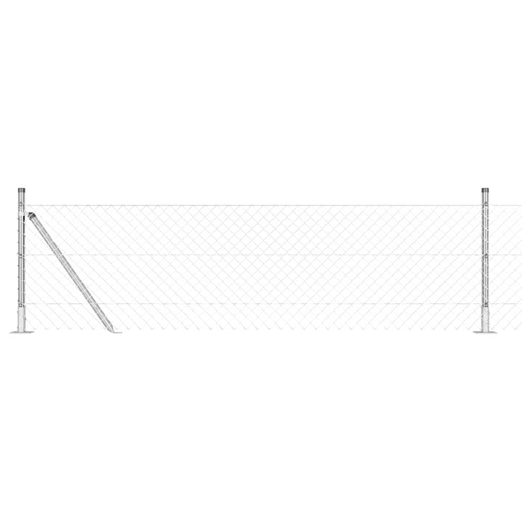Vidaxl poteau de clôture argent 25 x 0,6 m (maille 60 x 60 mm) acier
