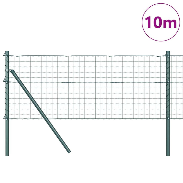 Clôture Vidaxxl avec poteau vert 0,6 x 10 m acier et PVC