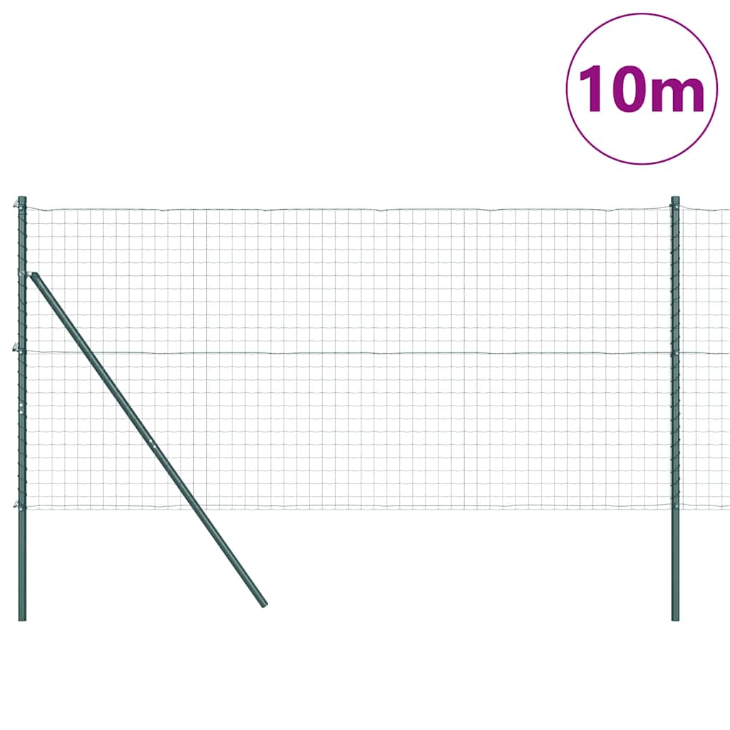 Clôture Vidaxxl avec poteau vert 1,4 x 10 m acier et PVC