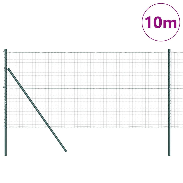 Clôture Vidaxxl avec poteau vert 1,4 x 10 m acier et PVC