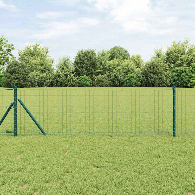 Clôture Vidaxl avec poteau vert 0,8 x 10 m acier et PVC