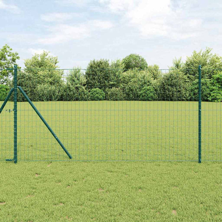 Clôture Vidaxxl avec poteau vert 1,2 x 10 m acier et PVC