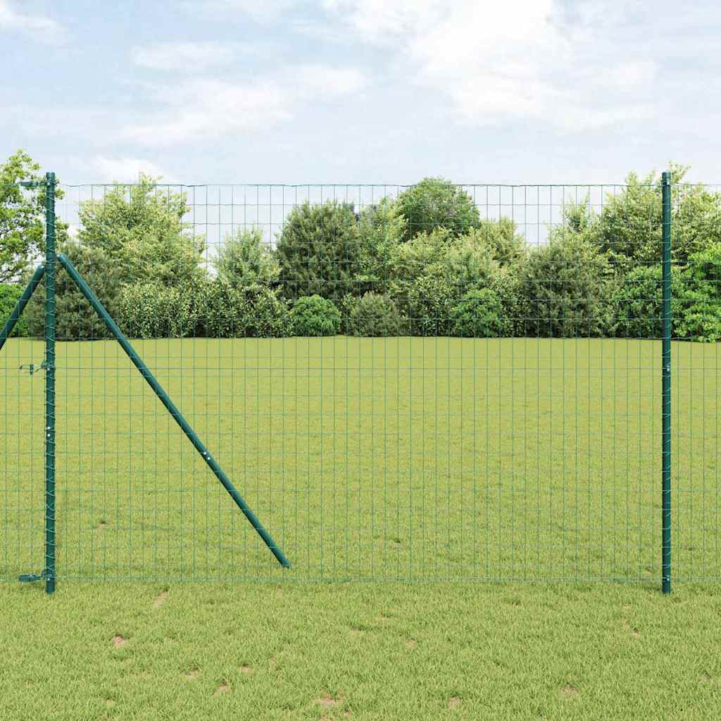 Clôture Vidaxl avec poteau vert 1,6 x 10 m acier et PVC